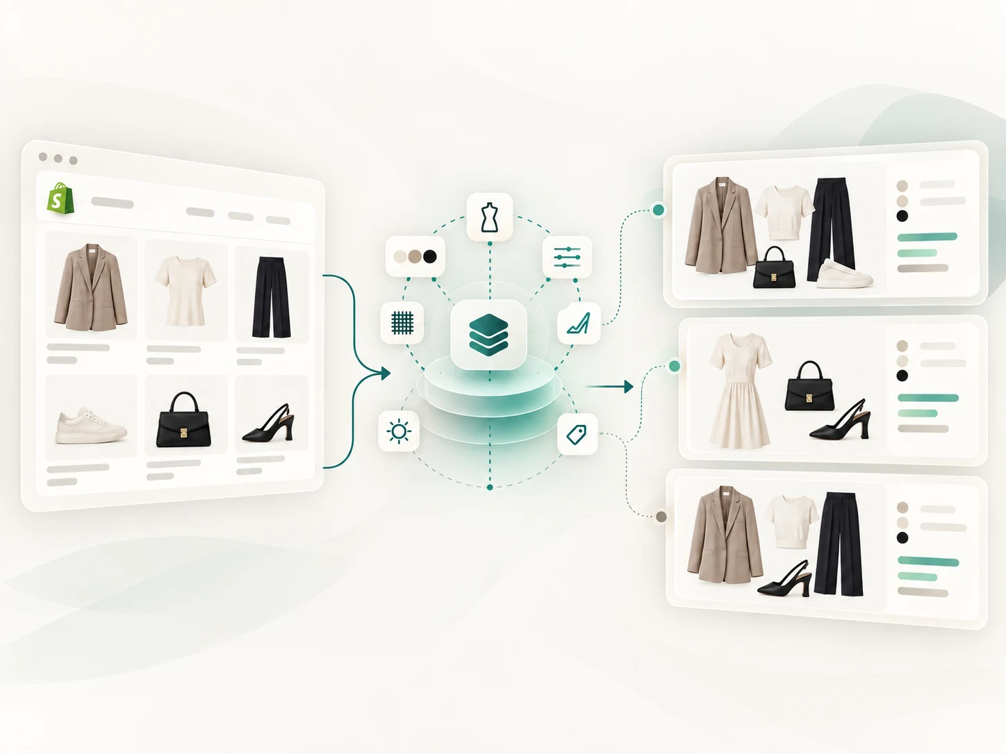 A Shopify fashion catalogue analysed to generate complementary outfit combinations.