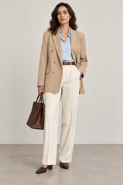 Modern Tailoring: an outfit styled with the camel blazer