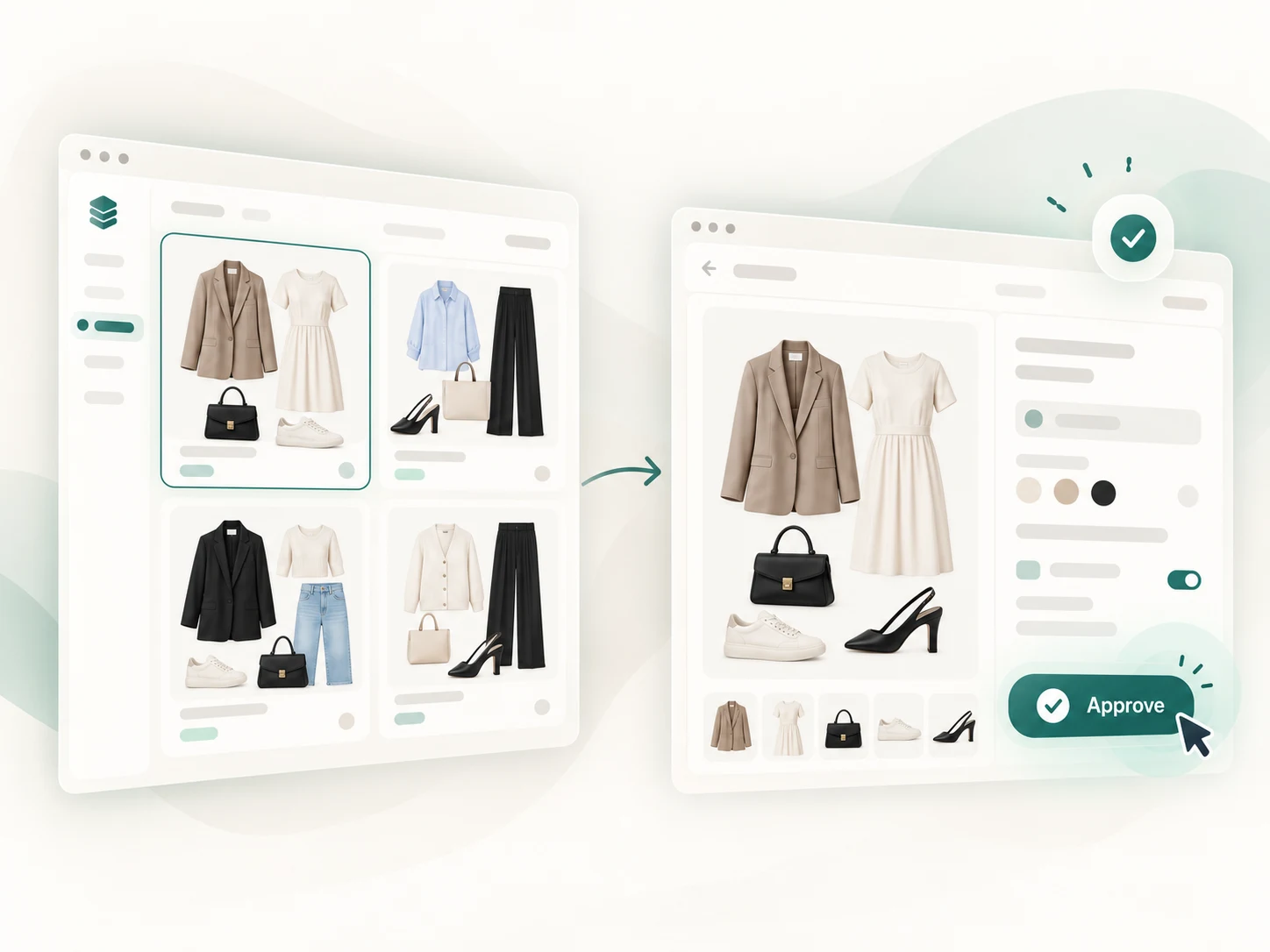 Generated outfits reviewed and approved by the brand before publishing.